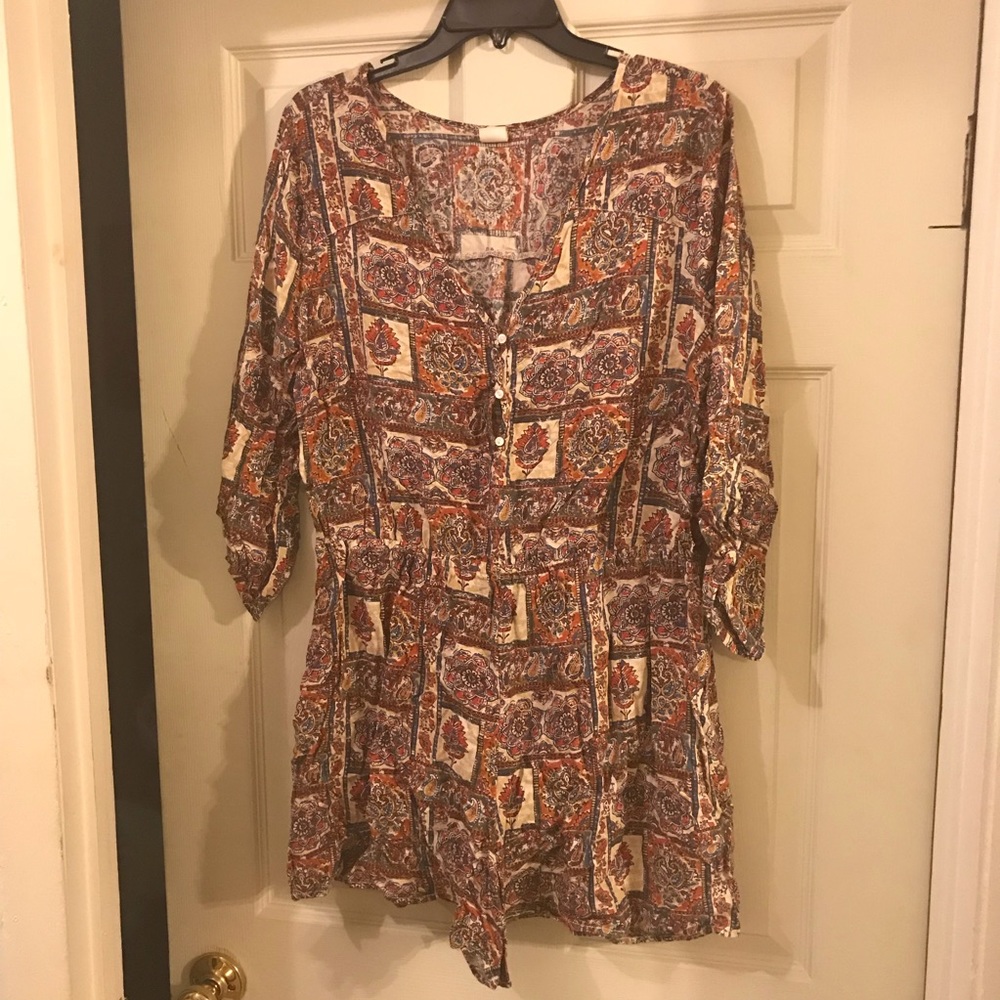 Oversized, Cropped-sleeved Romper